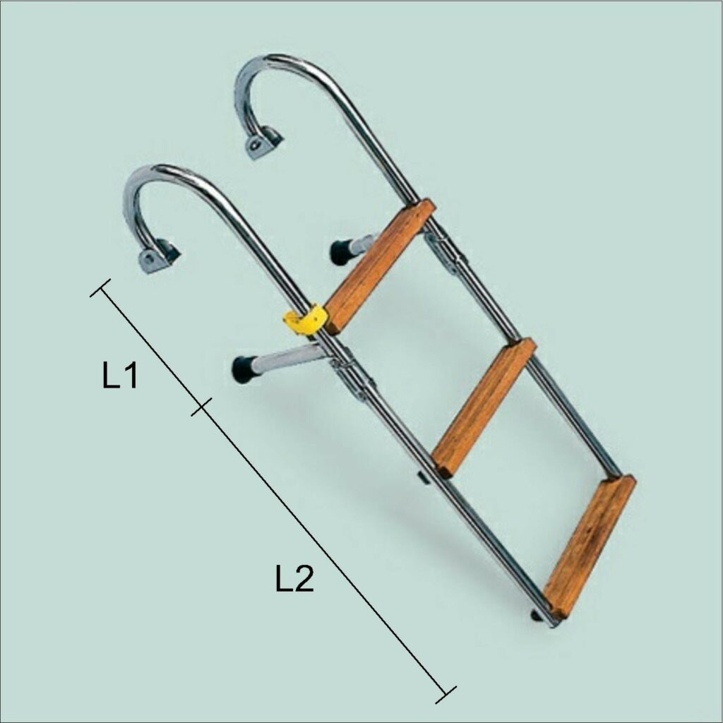 Art. 141.21 Stainless steel boarding ladder with teak steps